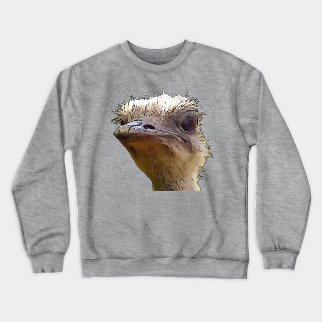 Beautiful Artistic Grumpy Ostrich Vector Cut Out Crewneck Sweatshirt by taiche